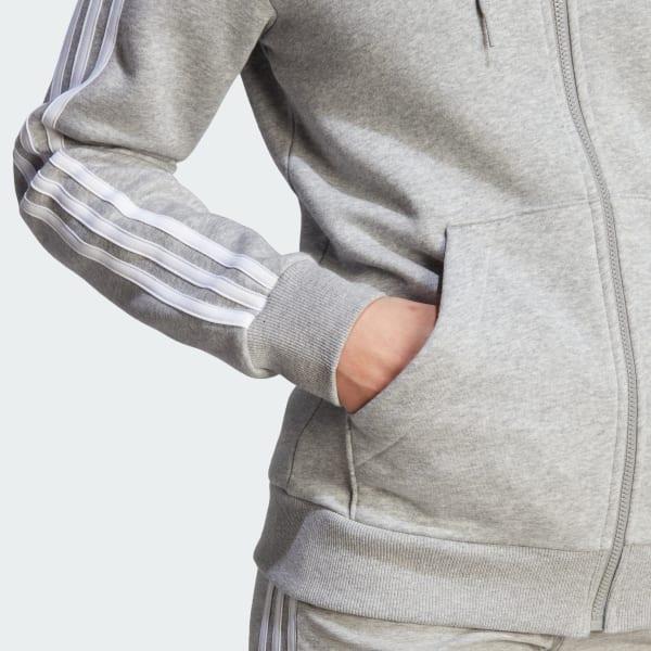 Essentials 3-Stripes Full-Zip Fleece Hoodie Product Image