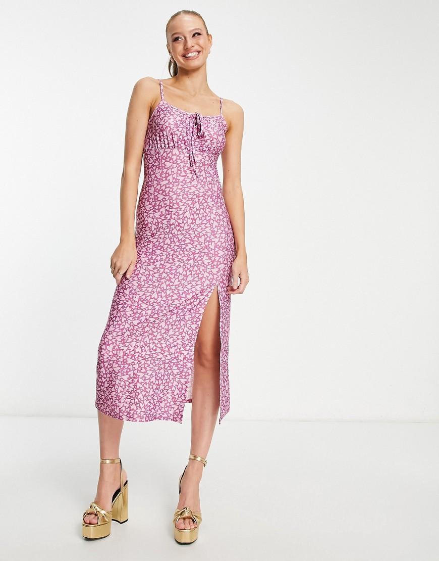 Miss Selfridge gathered bust midi slip dress Product Image