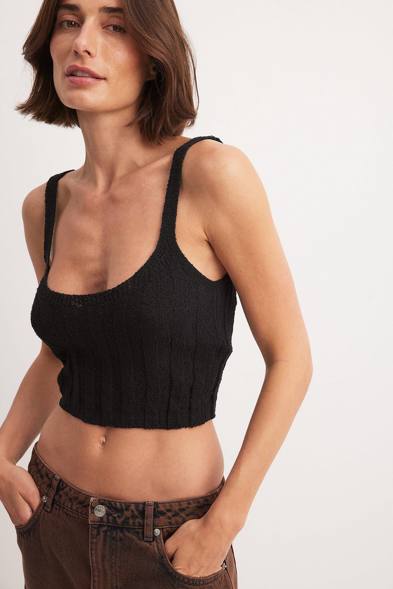 Wide Rib Knitted Cropped Top product image