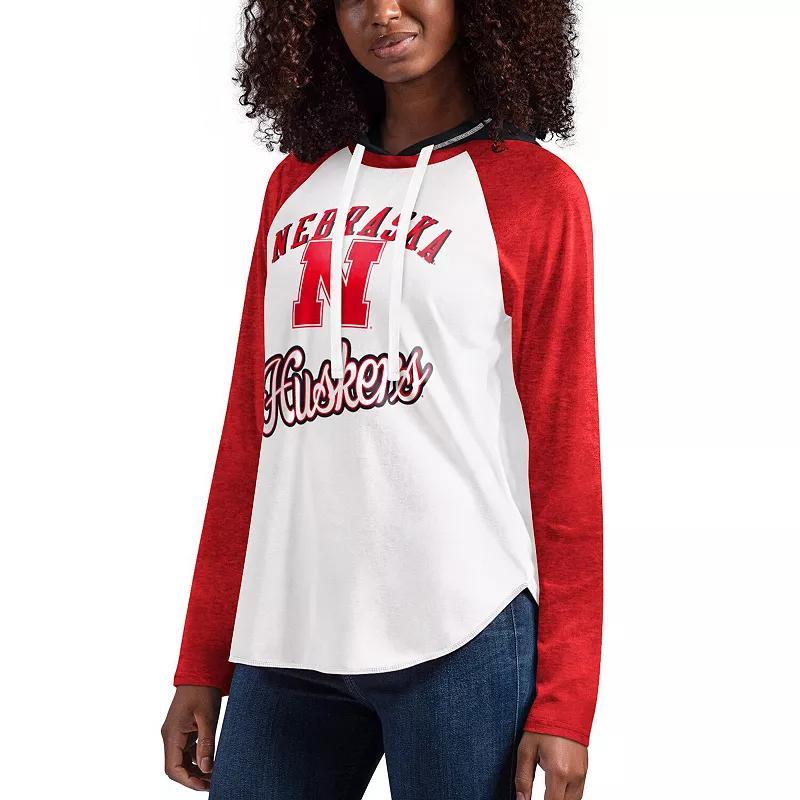 Womens G-III 4Her by Carl Banks /Scarlet Nebraska Huskers From the Sideline Raglan Long Sleeve Hoodie T-Shirt Product Image