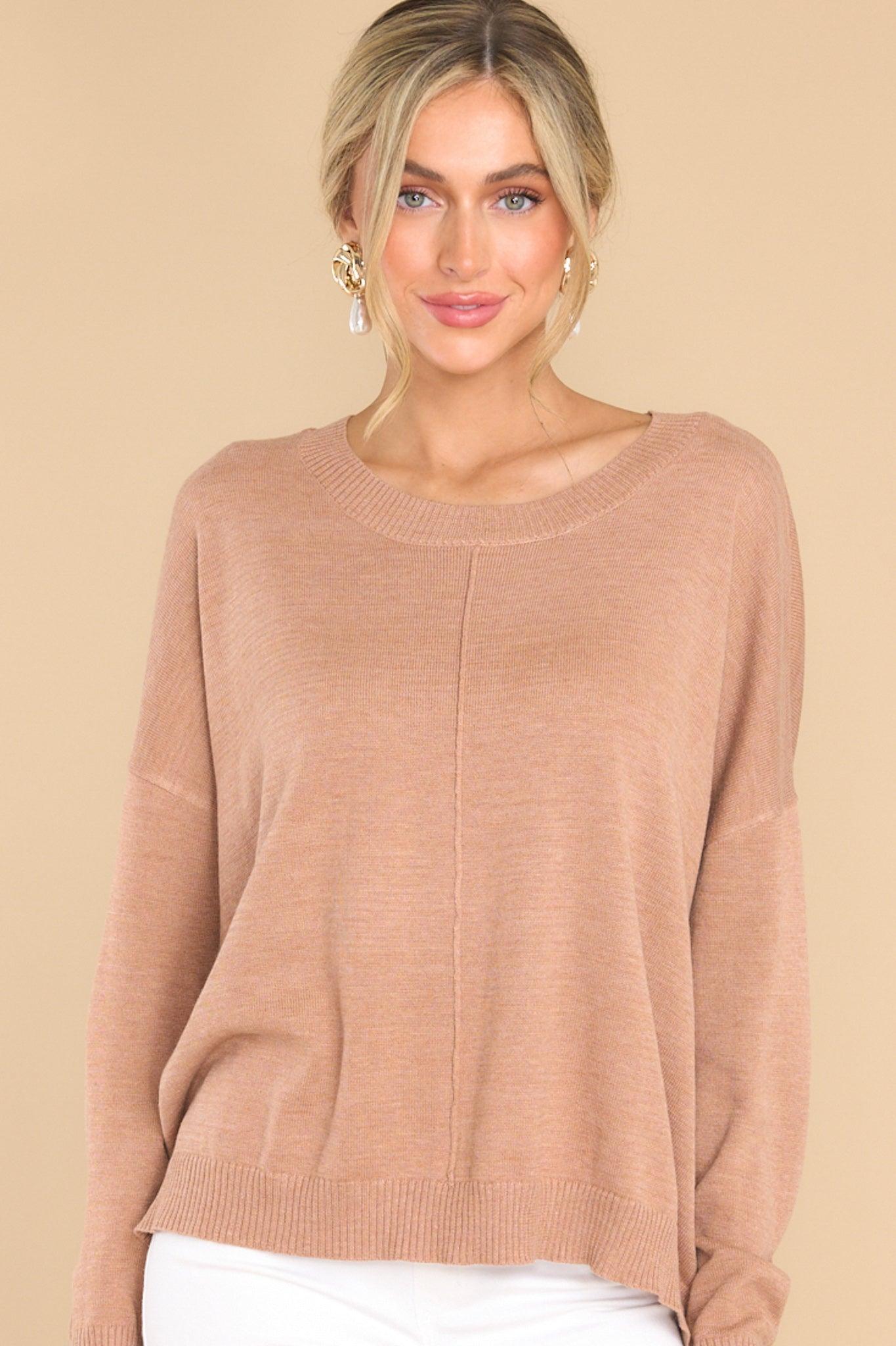 Staying Optimistic Light Mocha Sweater Sienna Product Image