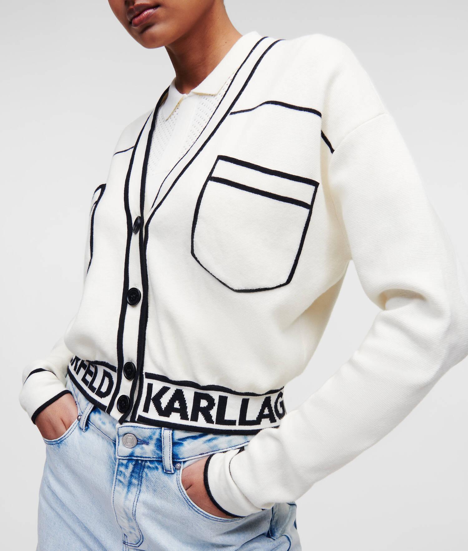 CROPPED KARL LOGO CARDIGAN Product Image