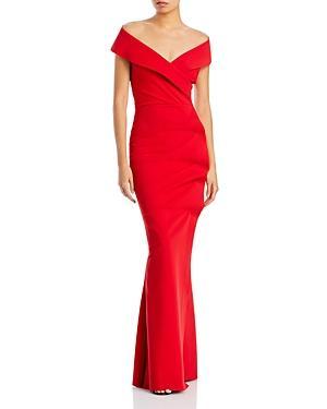 Womens Cocoon Collar Trumpet Gown Product Image