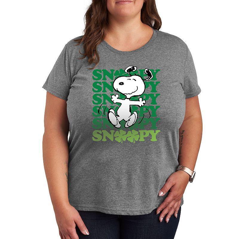 Plus Peanuts Snoopy Clover Dance Graphic Tee, Womens Product Image