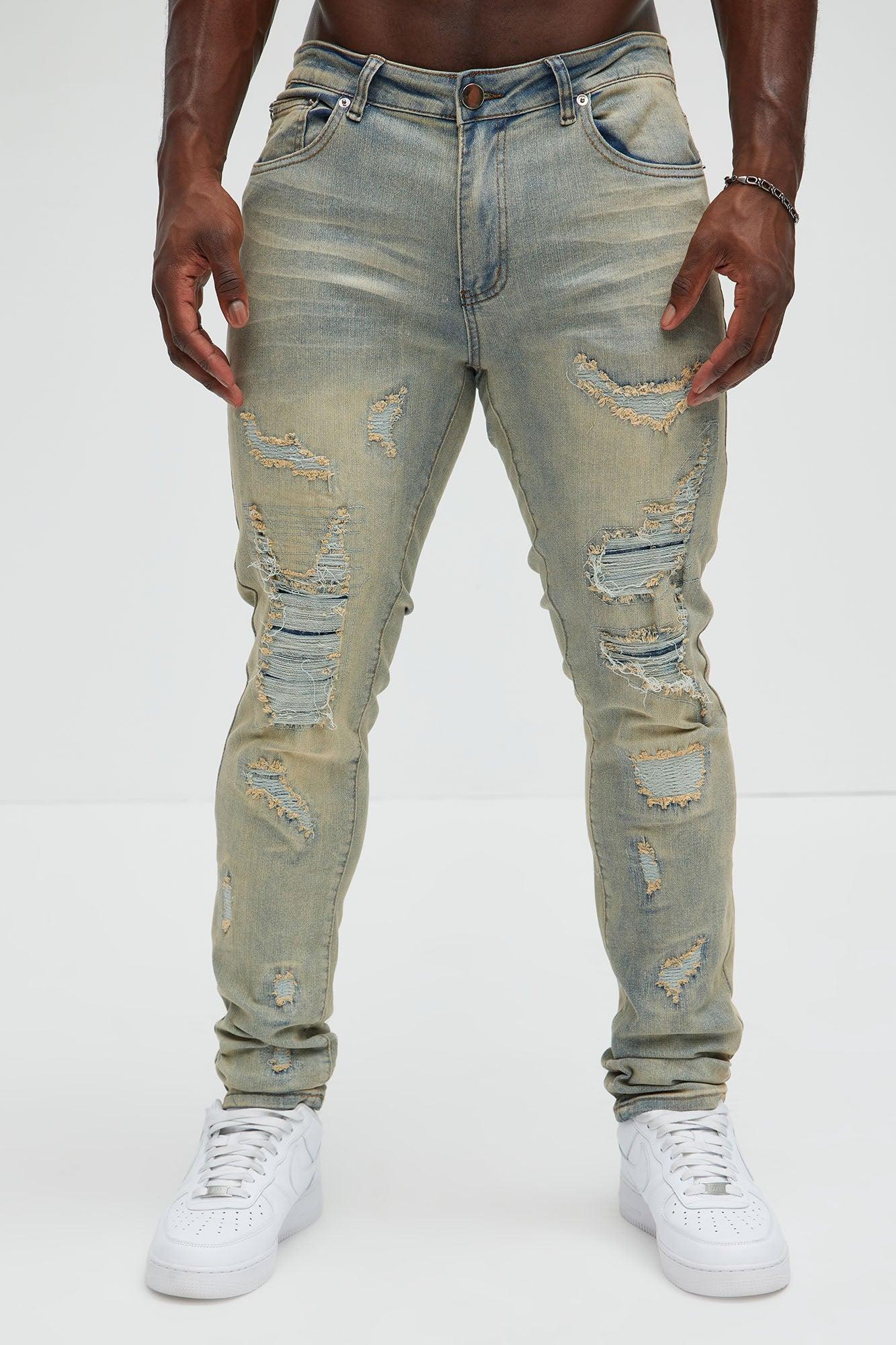 Above It All Ripped Stacked Skinny Jeans - Vintage Blue Wash Product Image