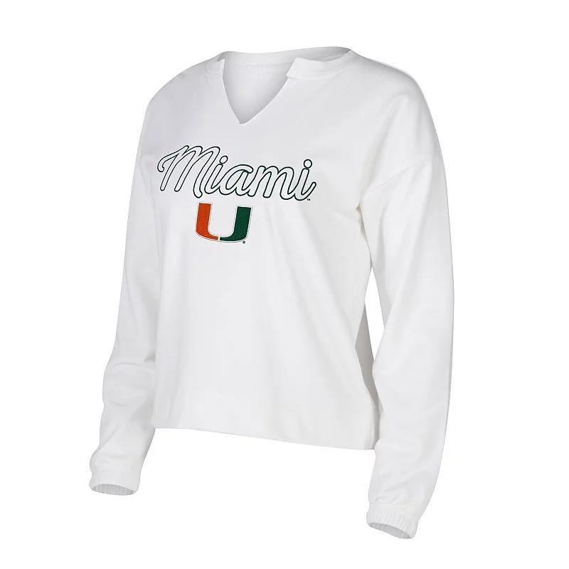 Womens Concepts Sport Miami Hurricanes SiennaNotch Neck Long Sleeve T-Shirt Product Image