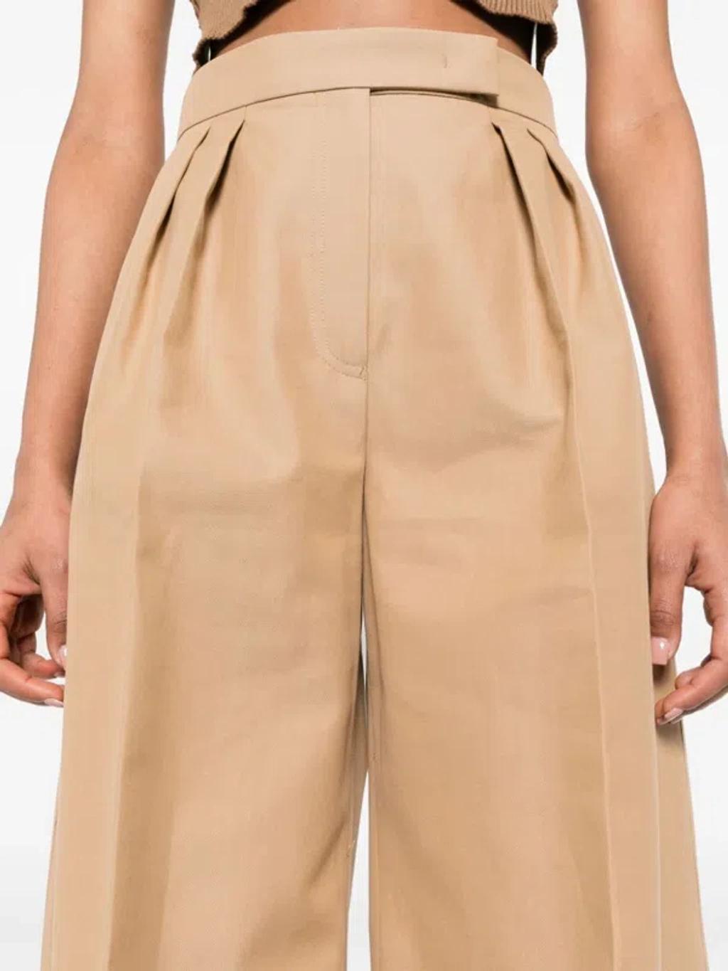 MAX MARA Women Wide-leg Cotton Trousers In Multicolor Product Image