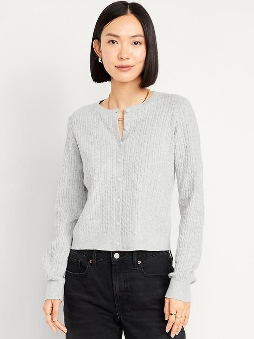 SoSoft Cable Crop Cardigan Sweater Product Image