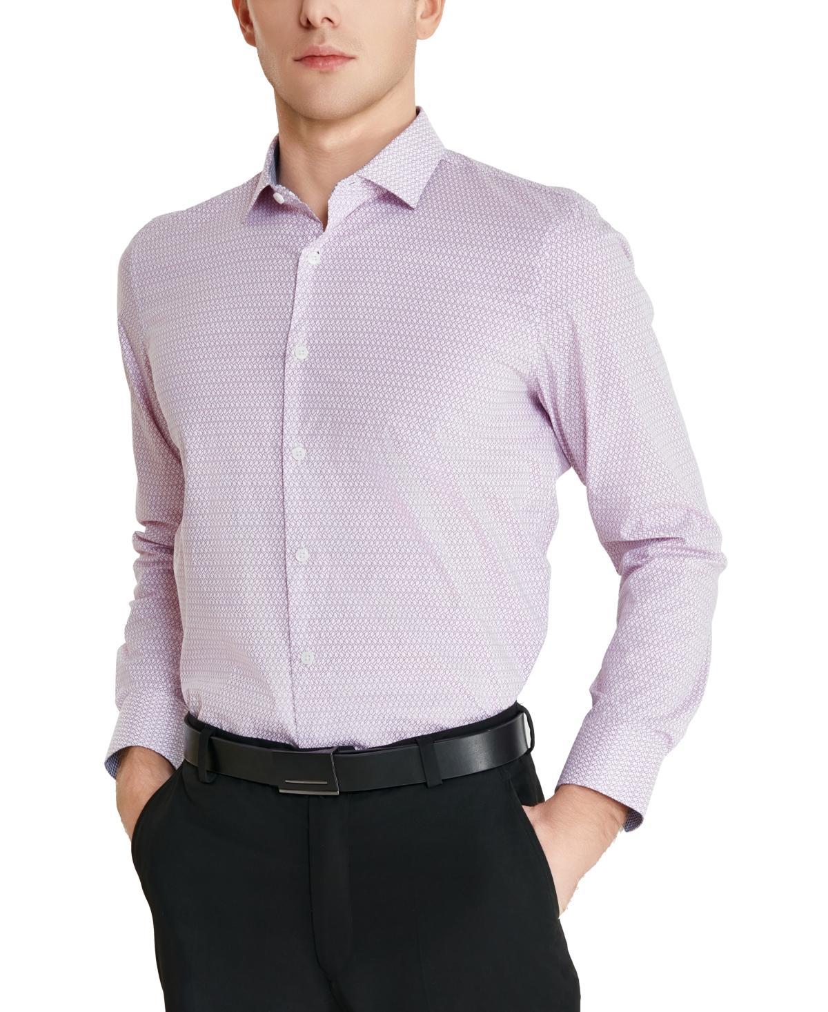 Tallia Mens Slim-Fit Geo-Link Dress Shirt Product Image