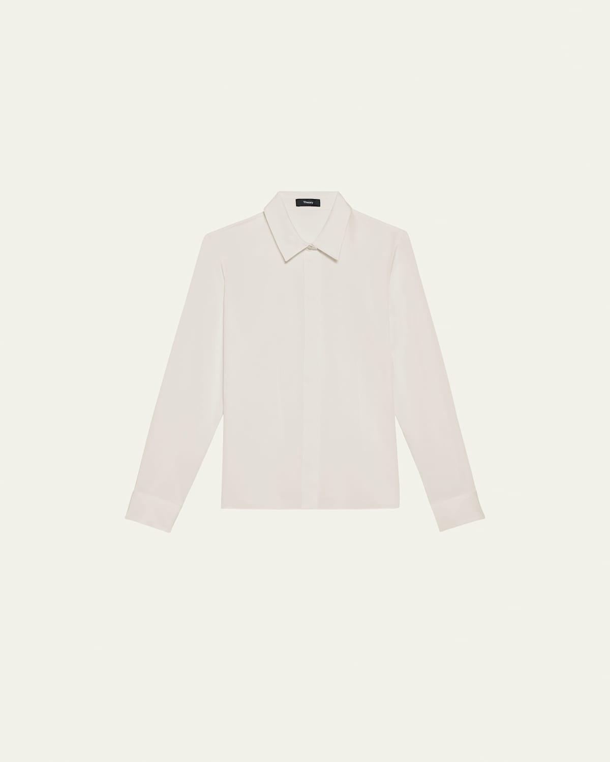 Theory Fitted Shirt in Silk Georgette  female Product Image