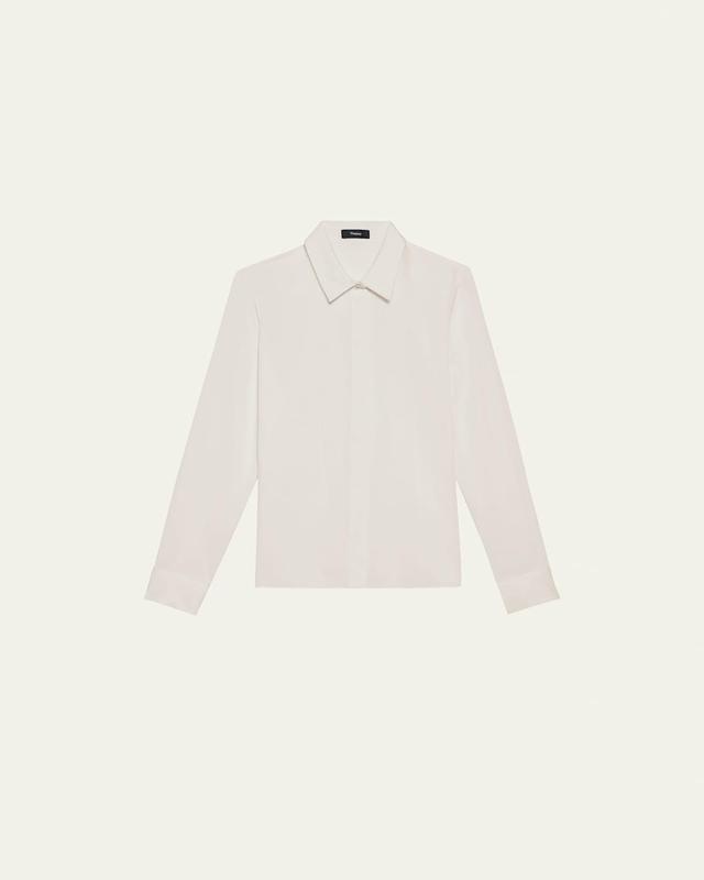 Womens Classic Fitted Silk Shirt Product Image