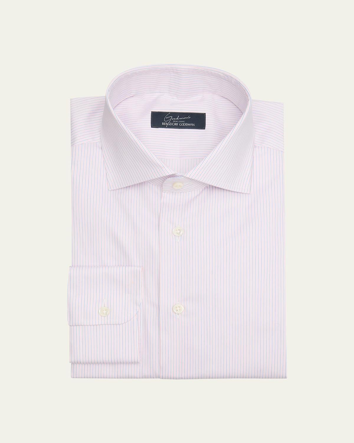 Mens Cotton Micro-Stripe Dress Shirt Product Image