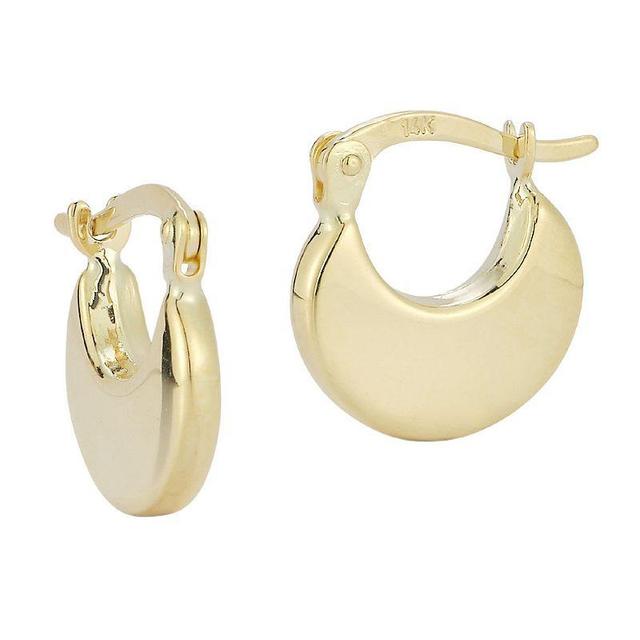 LUMINOR GOLD 14k Gold Huggie Hoop Earrings, Womens, Yellow Product Image