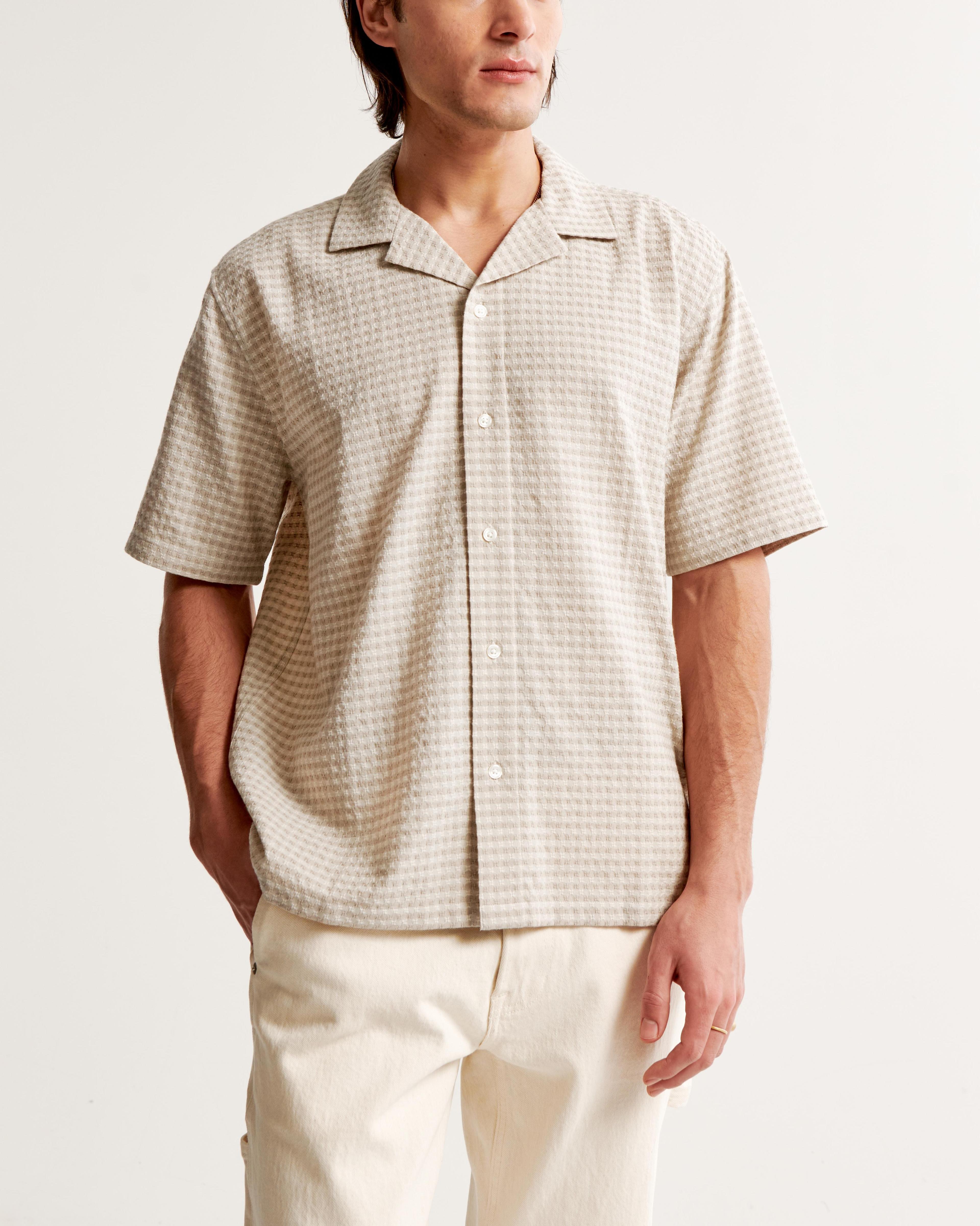 Camp Collar Waffle Button-Up Shirt Product Image