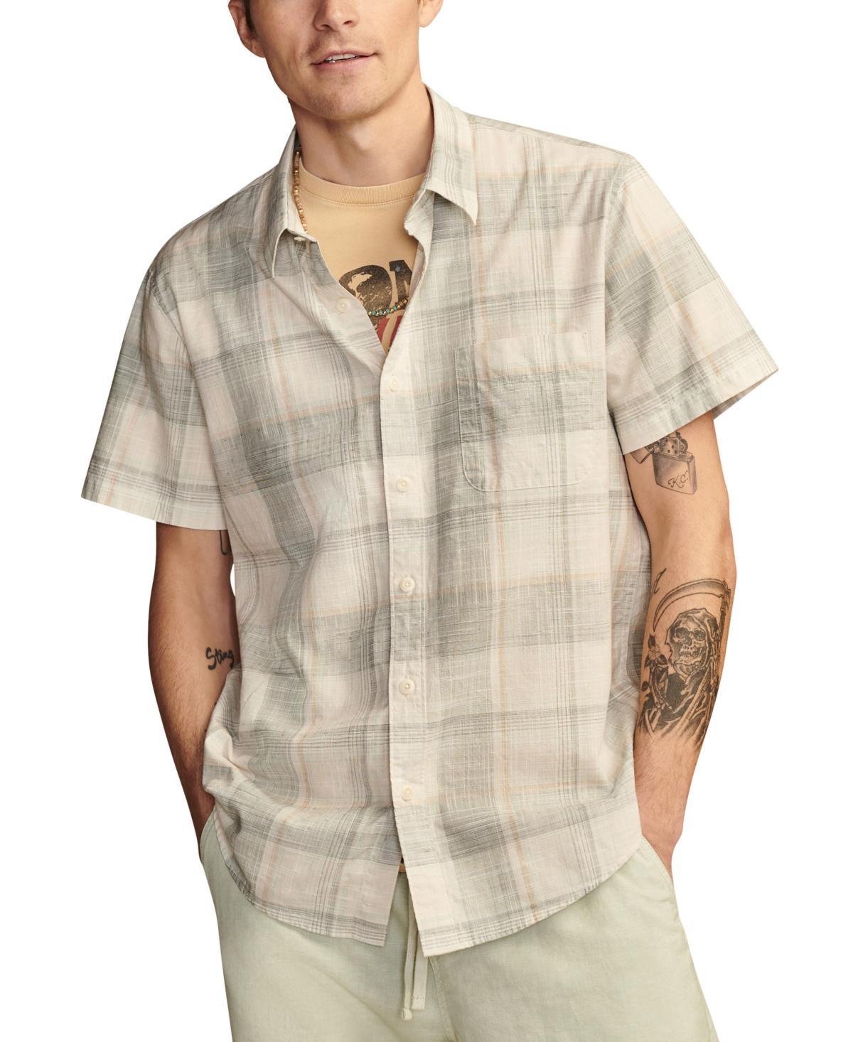 Lucky Brand Mens Plaid San Gabriel Short Sleeve 1 Pocket Shirt Product Image