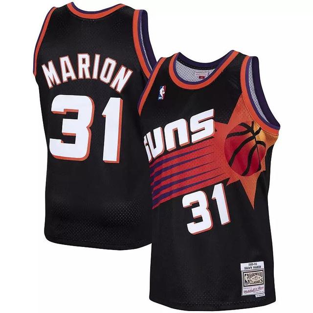 Mens Mitchell & Ness Shawn Marion Black Phoenix Suns 1999-2000 Hardwood Classics Swingman Player Jersey Product Image