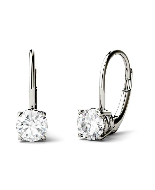 Moissanite Leverback Earrings (1 ct. t.w. Diamond Equivalent) in 14k white or yellow gold Product Image