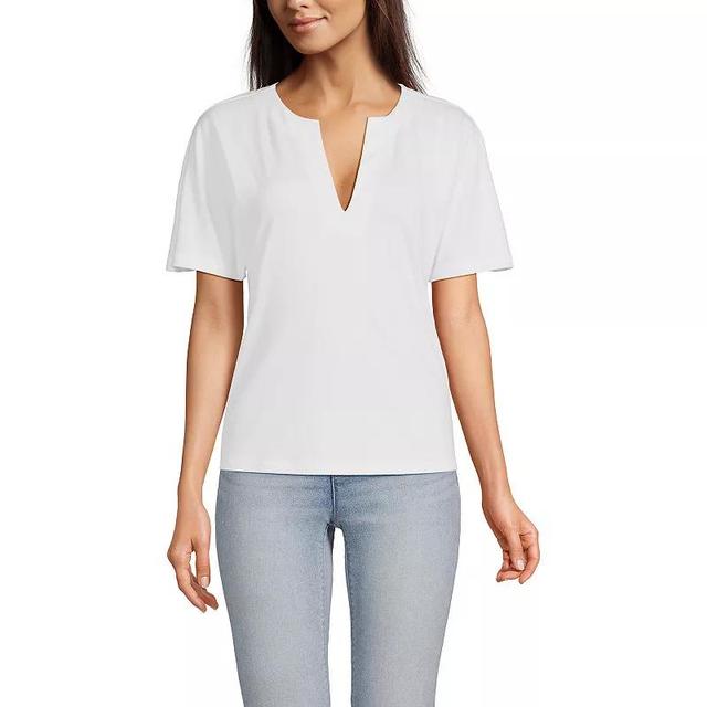 Lands End Womens Supima Notch Neck T-shirt Product Image