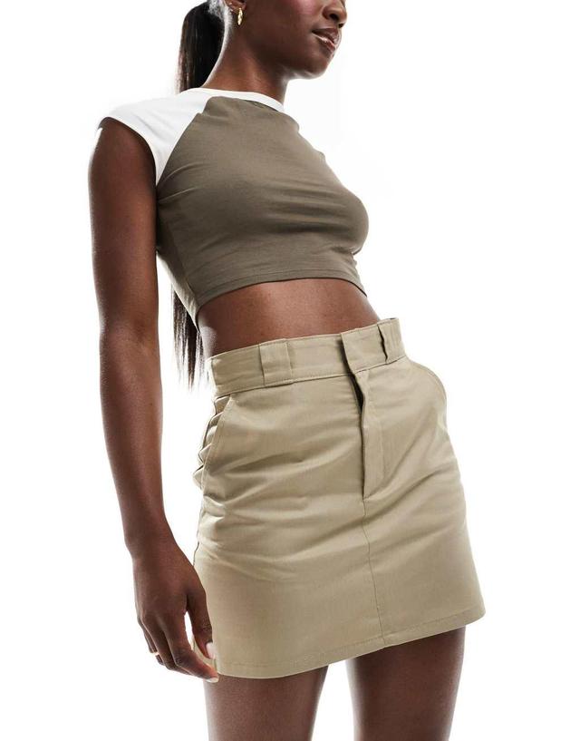 Dickies work mini skirt in beige Product Image