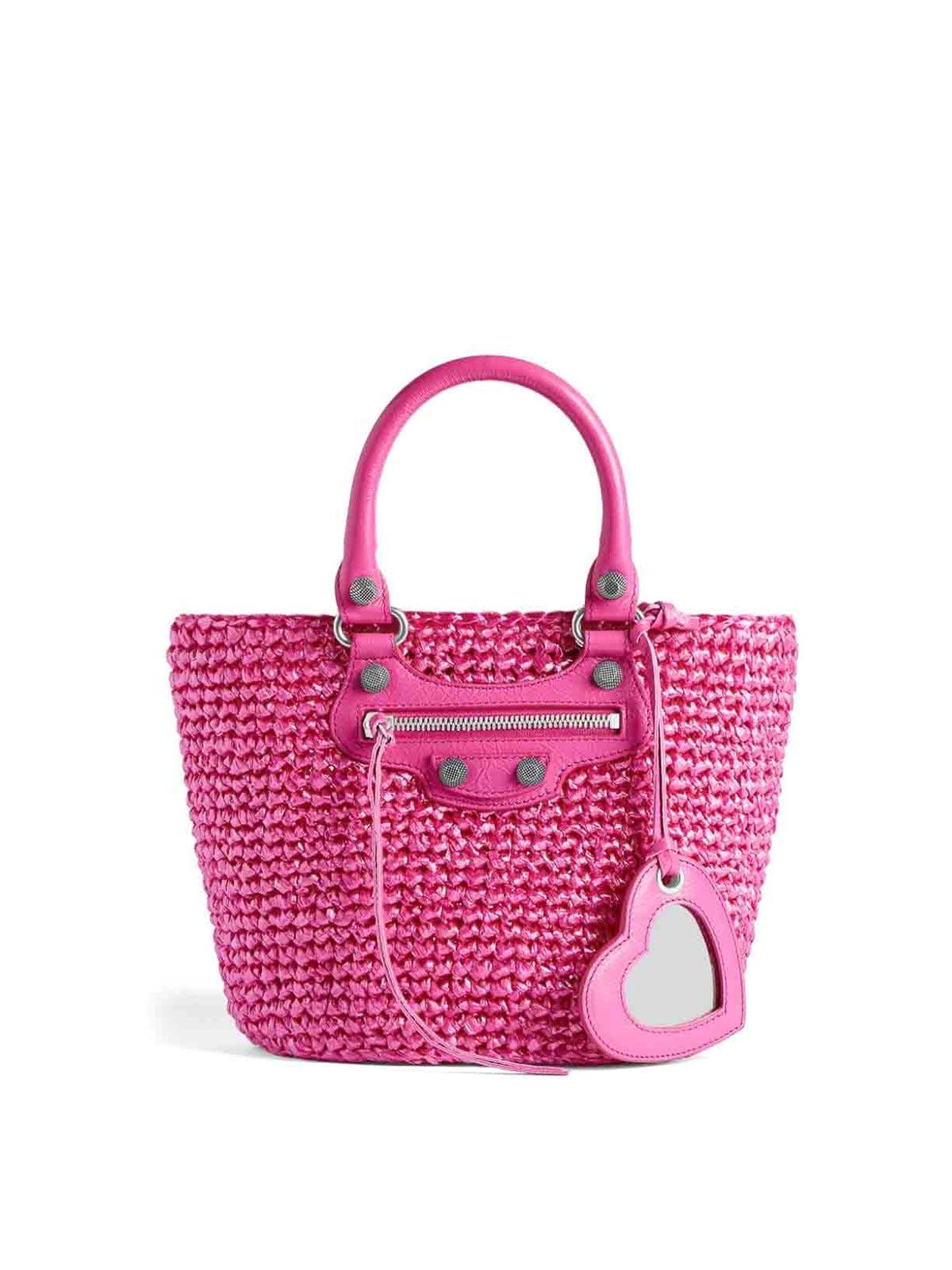 BALENCIAGA Le Cagole Small Panier Tote Bag In Pink Product Image