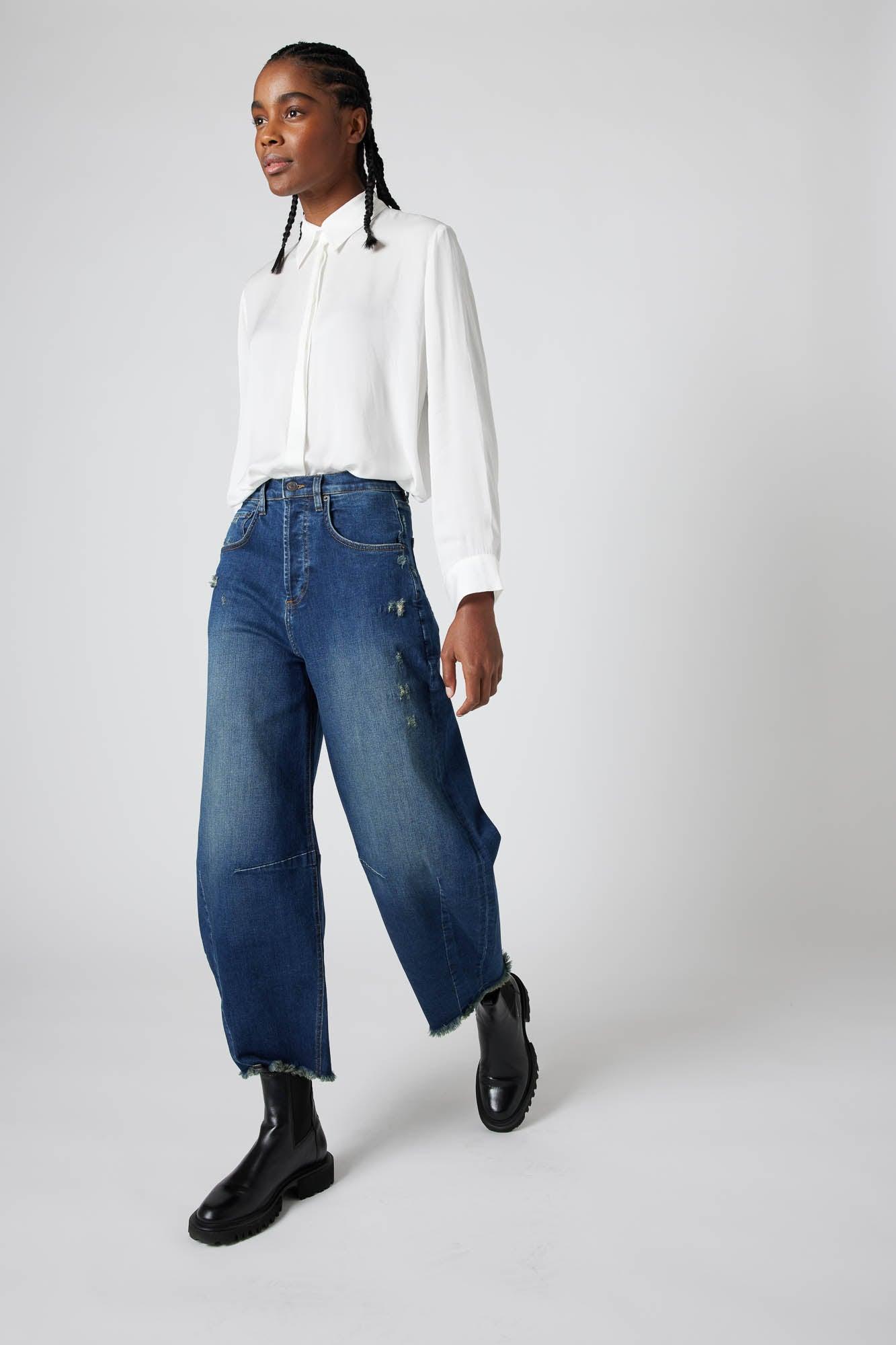 Fearless Wide Leg Denim Pants Product Image