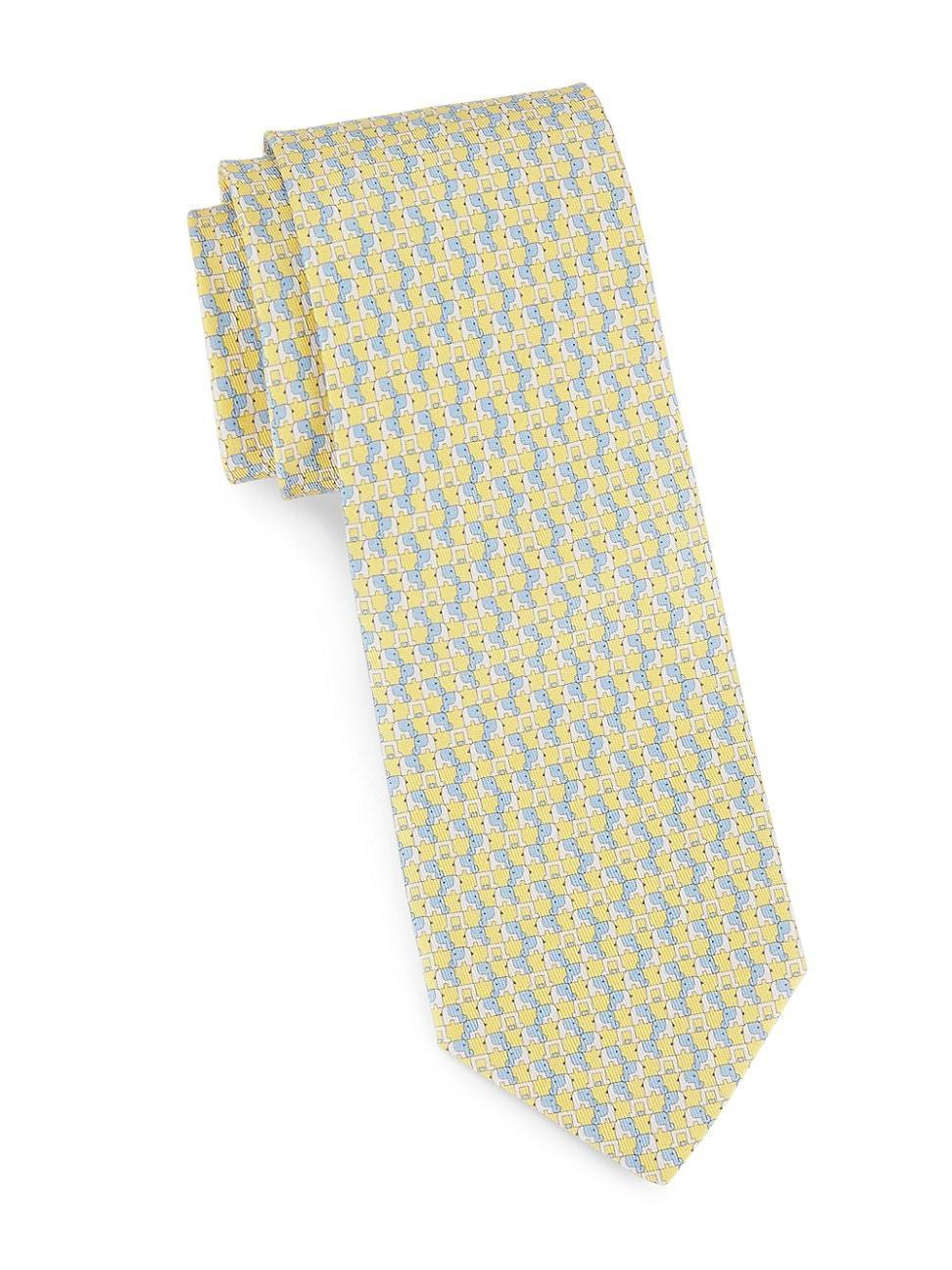 Mens Elephant Gancini Silk Tie Product Image