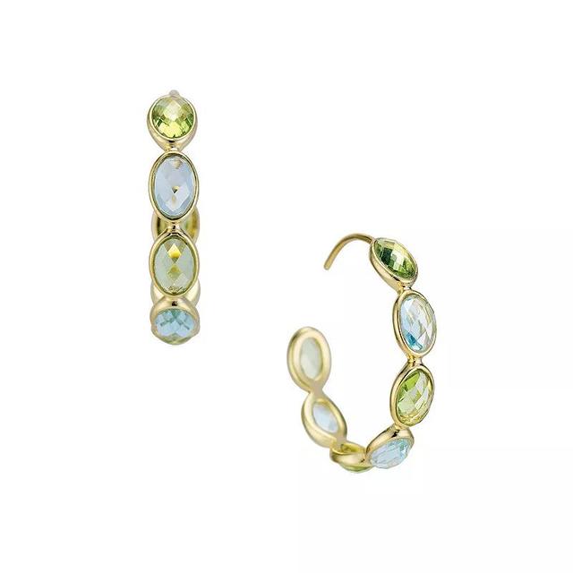 House of Frosted 14K Gold Plated Multi Gem Hoop Earrings, Womens, Gold Tone Product Image