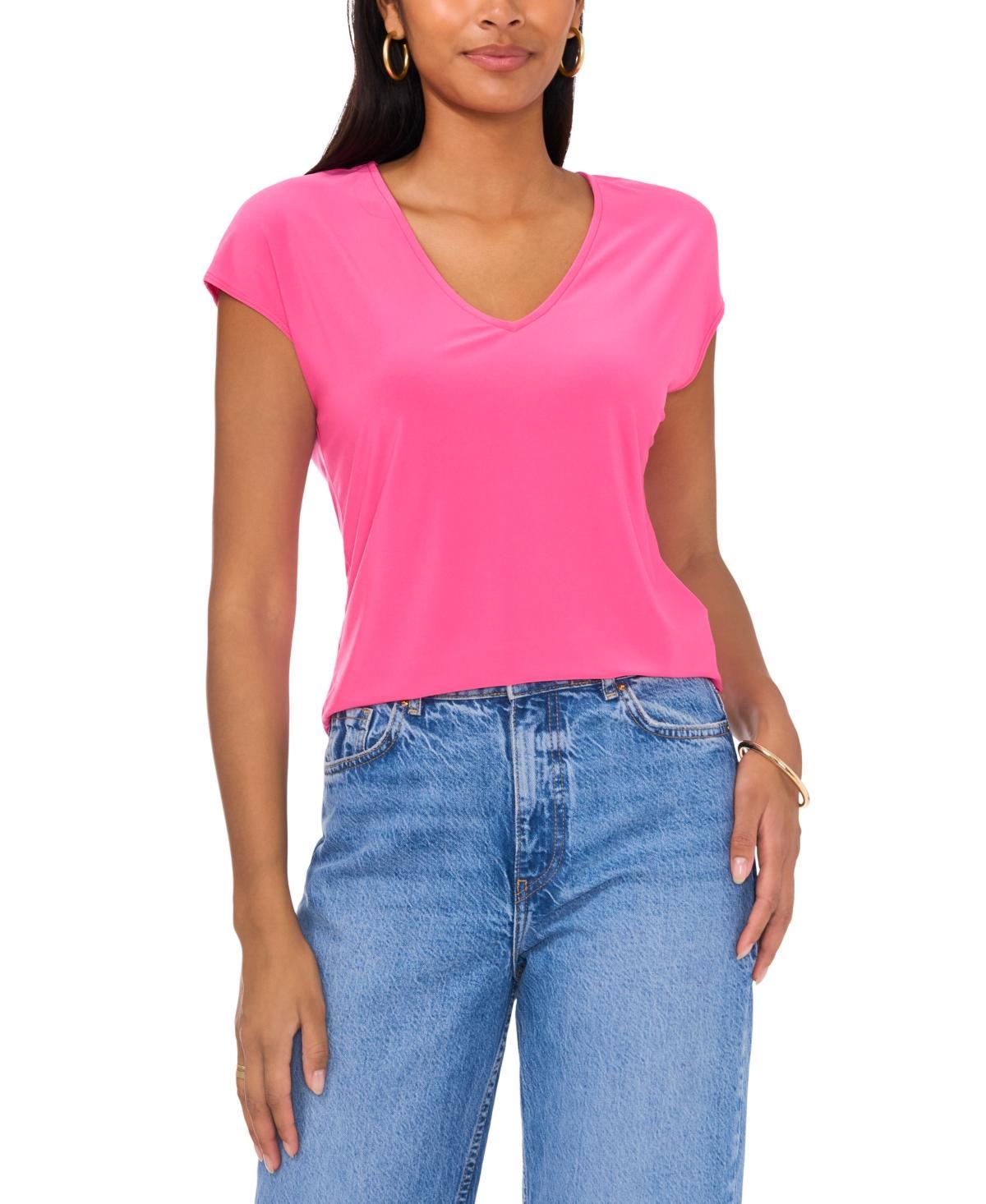 Women's Cap-Sleeve V-Neck Top Product Image