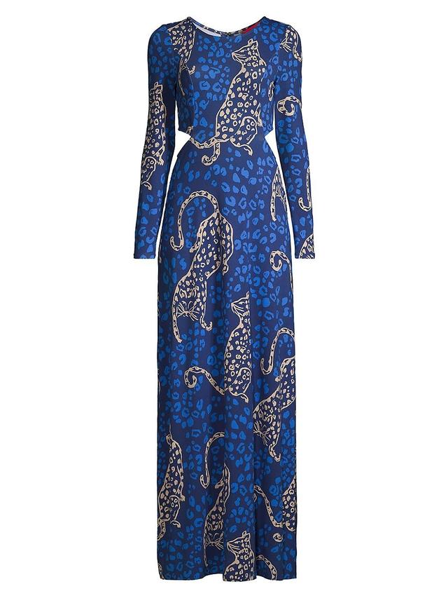 Womens Stirling Leopard Long-Sleeve Maxi Dress Product Image