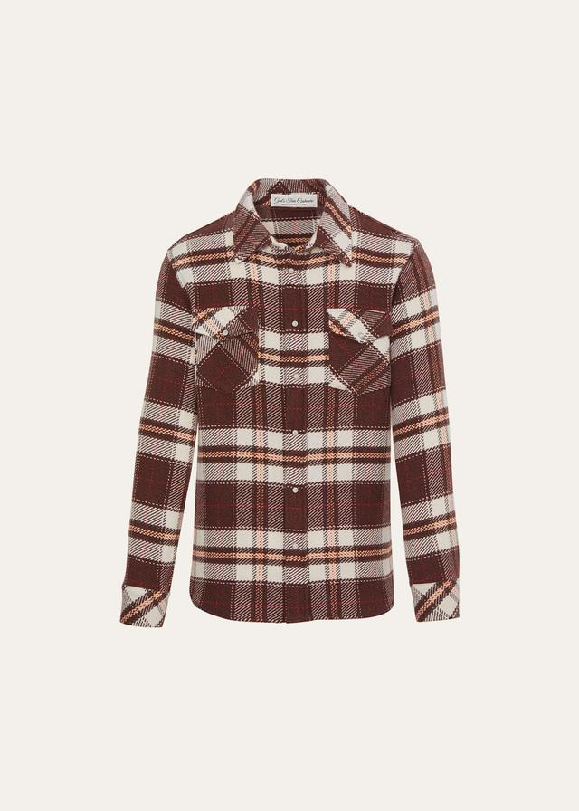 Mens Chesnut Tartan Cashmere Shirt Product Image