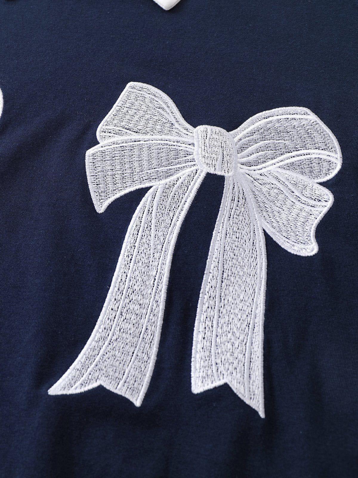 Aelfric Eden Embroidery Bow Polo Tee Product Image