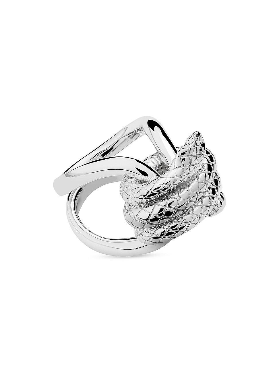 Womens Animales Sterling Silver Snake Knotted Ring Product Image