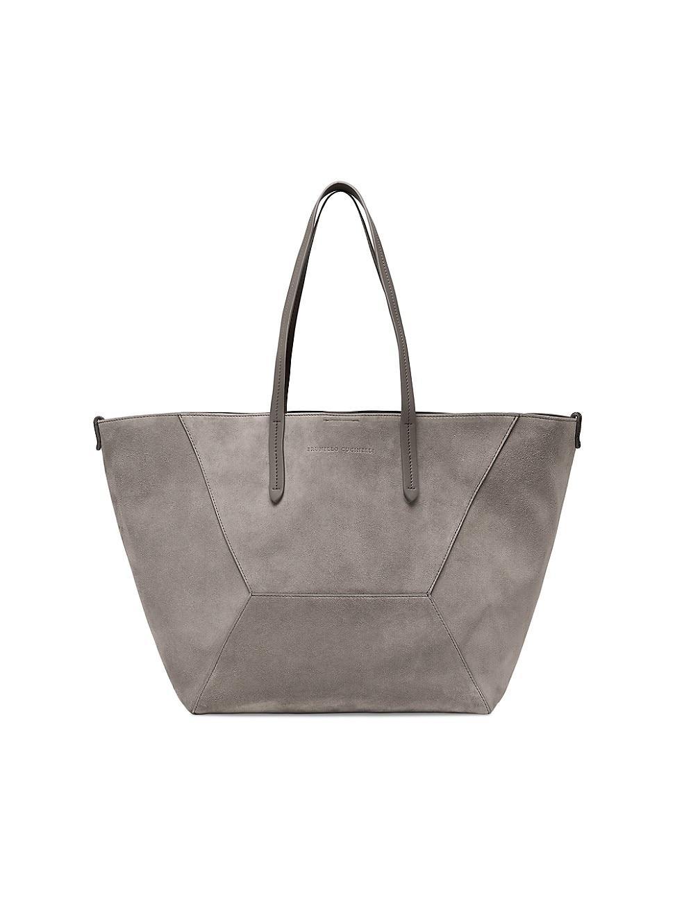 Womens Suede Shopper Bag with Monili Product Image