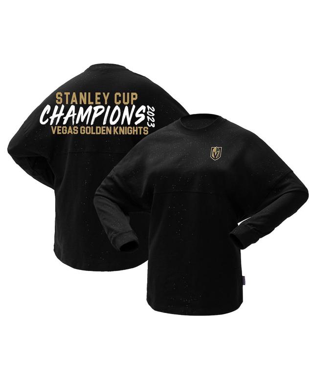 Womens Fanatics Black Vegas Golden Knights 2023 Stanley Cup Champions Sparkle Spirit Jersey Long Sleeve T-shirt Product Image