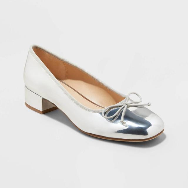 Womens Joy Ballet Pumps - A New Day Silver 6 Product Image