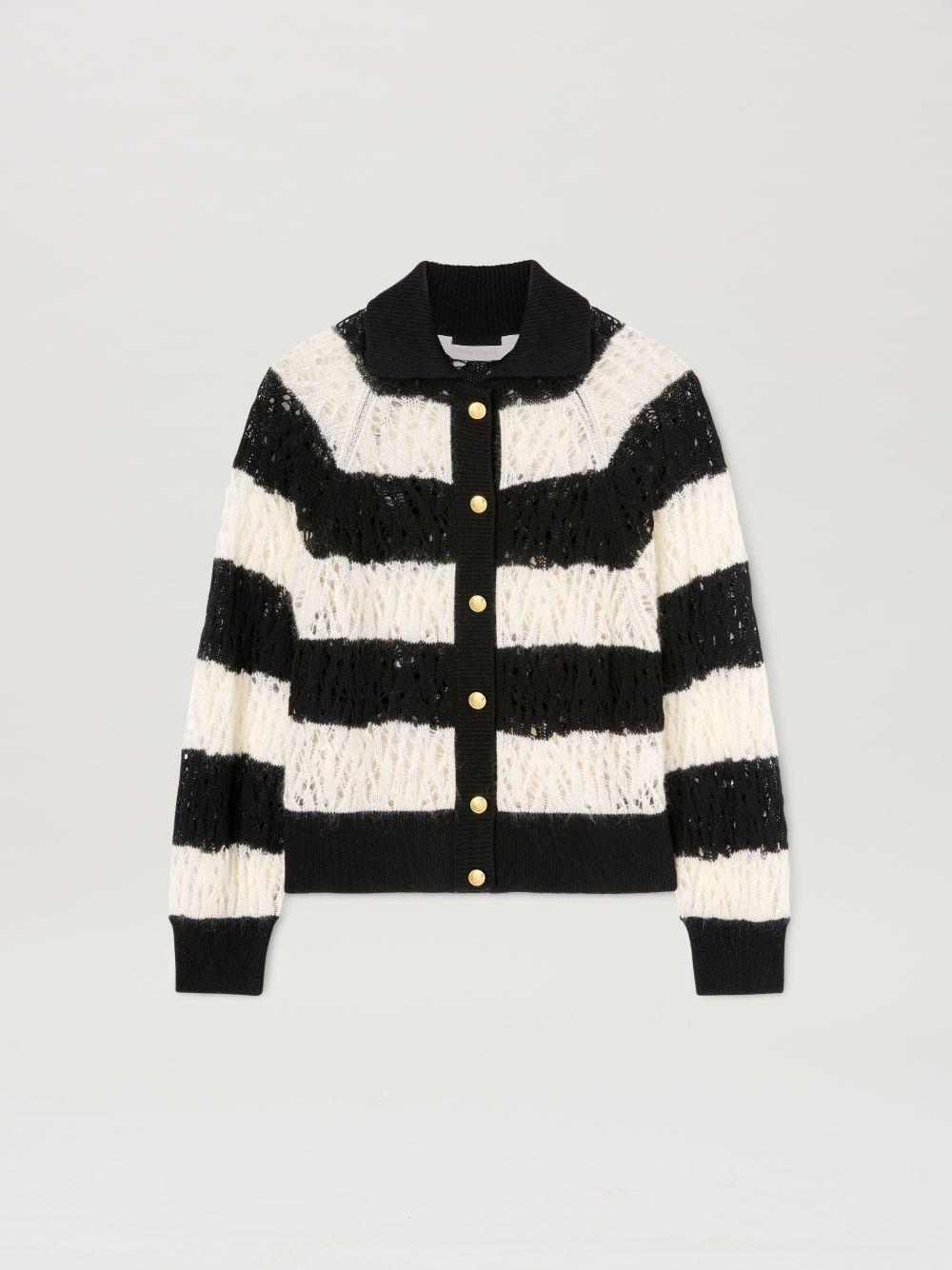 Gold Buttons Knit Cardigan in white  - Palm Angels® Official  product image