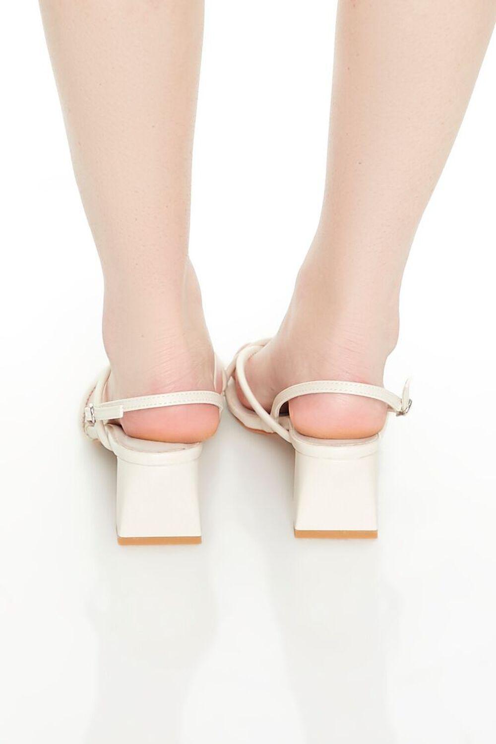 Strappy Square-Toe Block Heels | Forever 21 Product Image