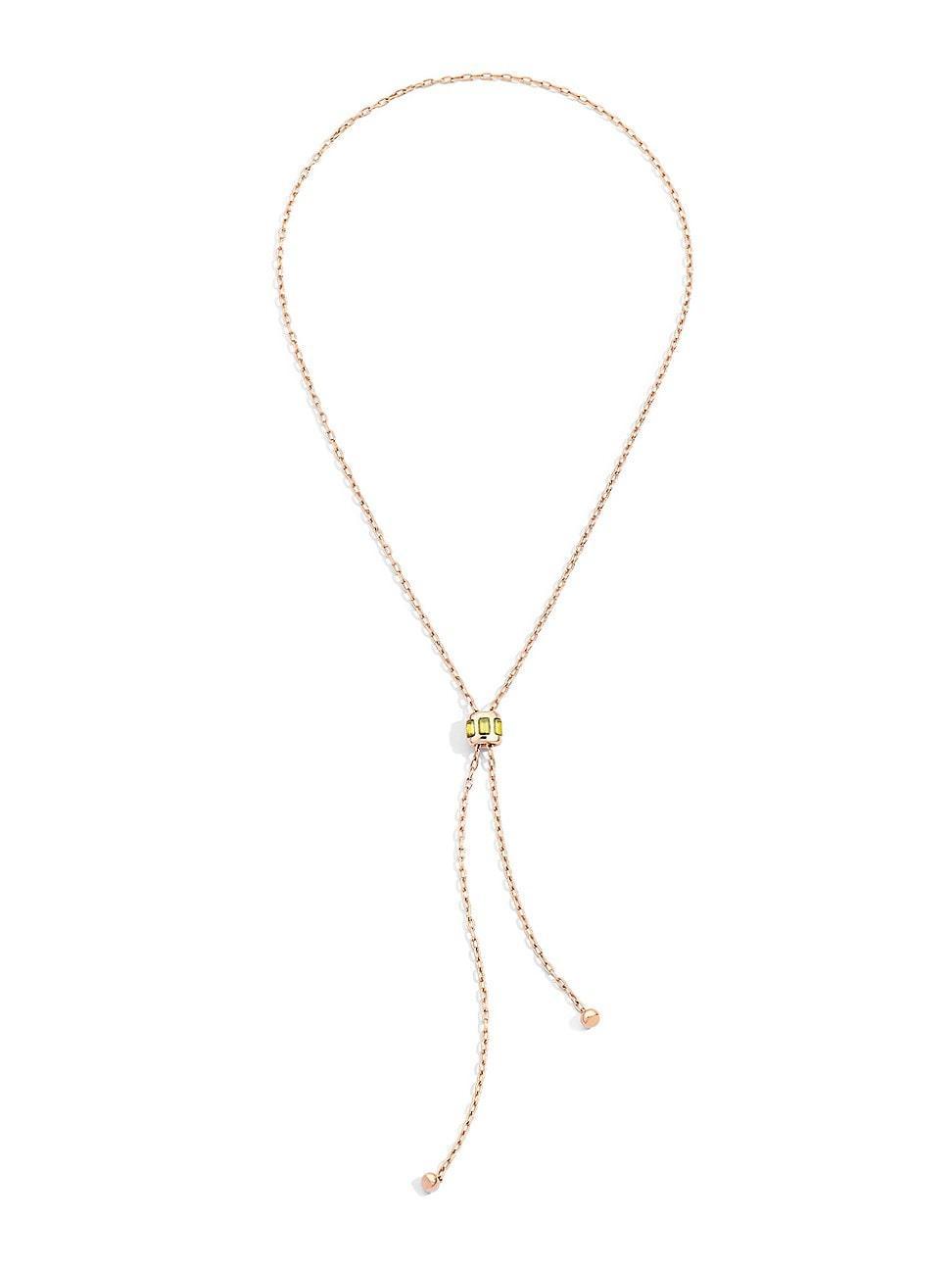 Womens Iconica 18K Rose Gold & Peridot Lariat Necklace Product Image