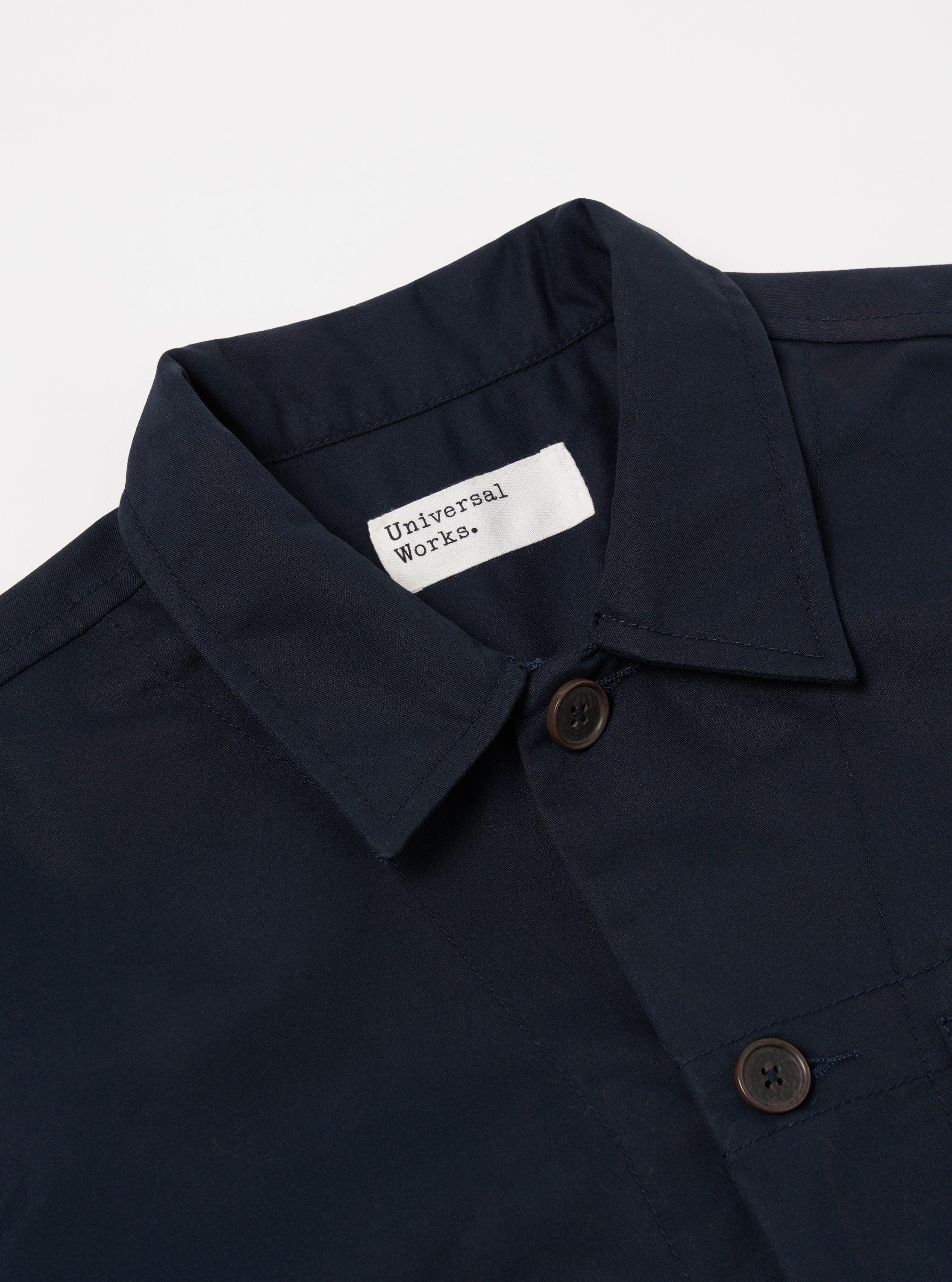 Universal Works Tech Overshirt in Navy Brushed Polytech Product Image