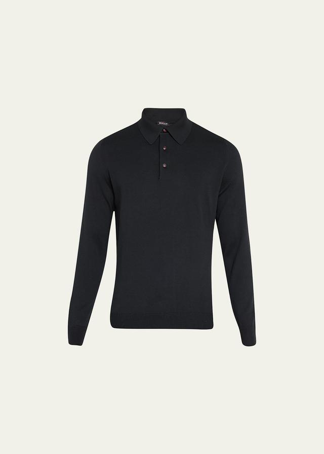 Mens Cashmere Polo Sweater Product Image