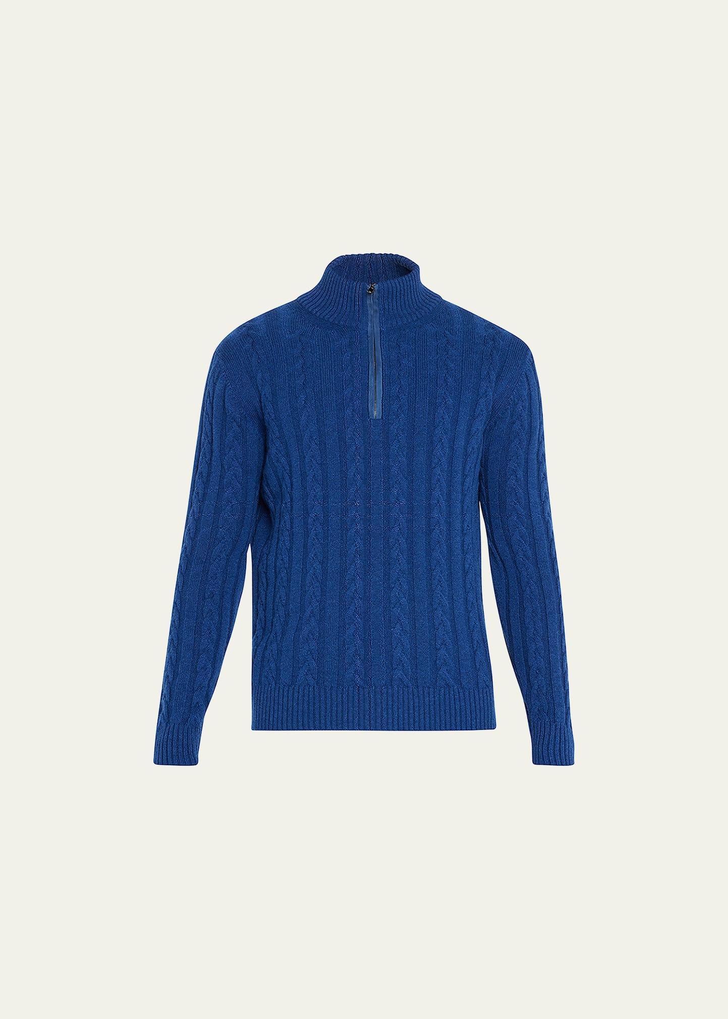 Mens Half-Zip Cashmere Knit Sweater Product Image