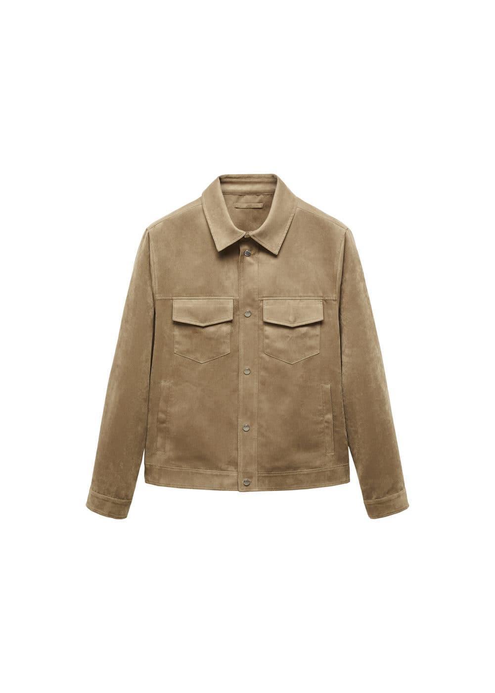 MANGO MAN - Suede-effect jacket with pockets khakiMen Product Image