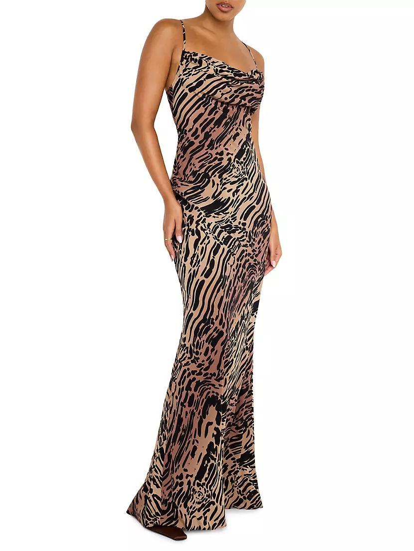 Chiffon Bias-Cut Maxi Dress Product Image