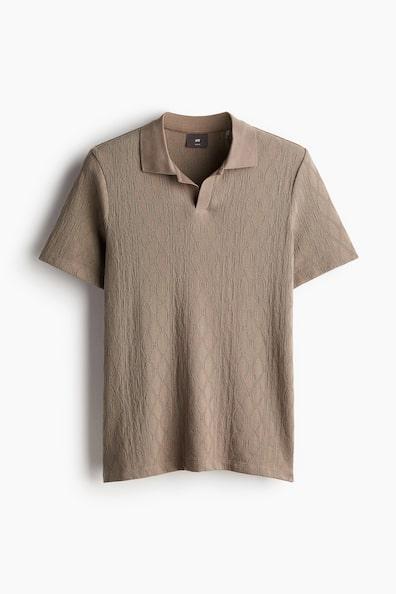 Slim Fit Textured Polo Shirt Product Image