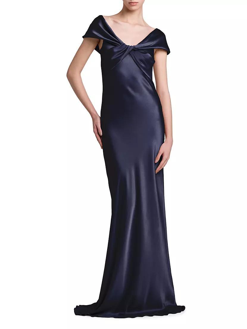 Twisted Silk-Blend Satin Gown Product Image