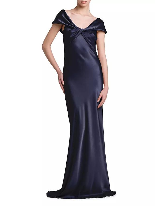 Twisted Silk-Blend Satin Gown Product Image