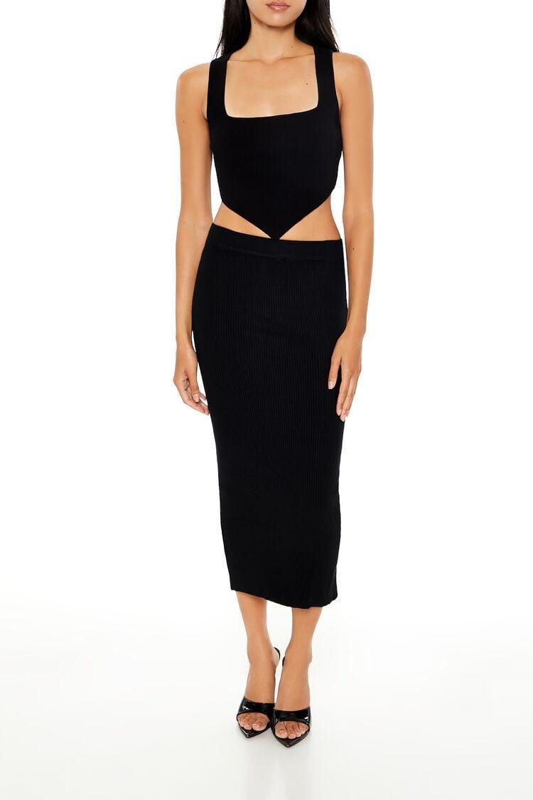 Sweater-Knit Ribbed Midi Skirt | Forever 21 Product Image