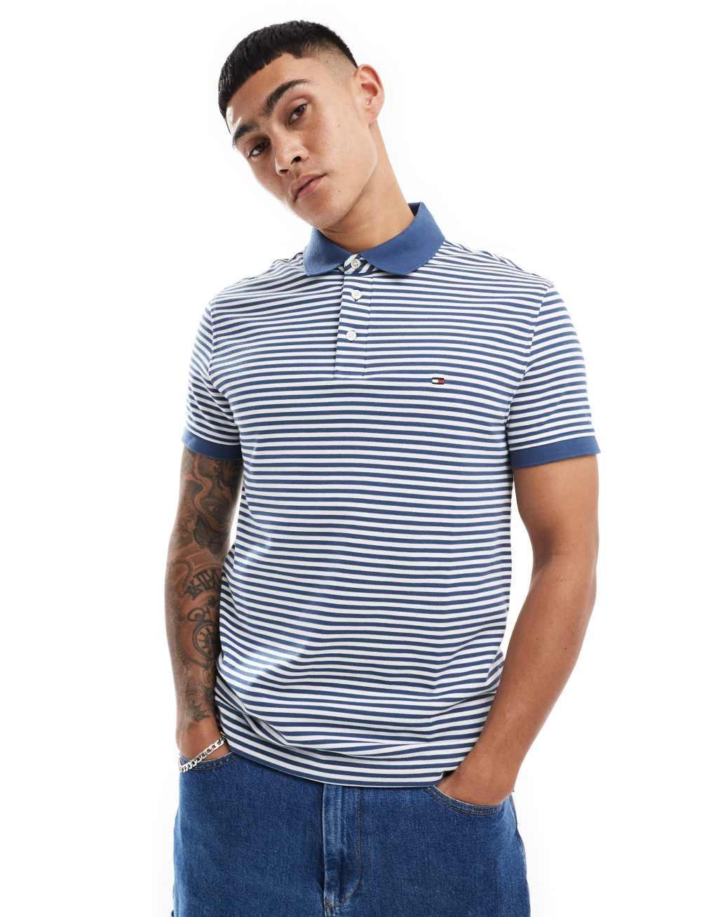 Tommy Hilfiger 1985 slim polo shirt in mid blue product image