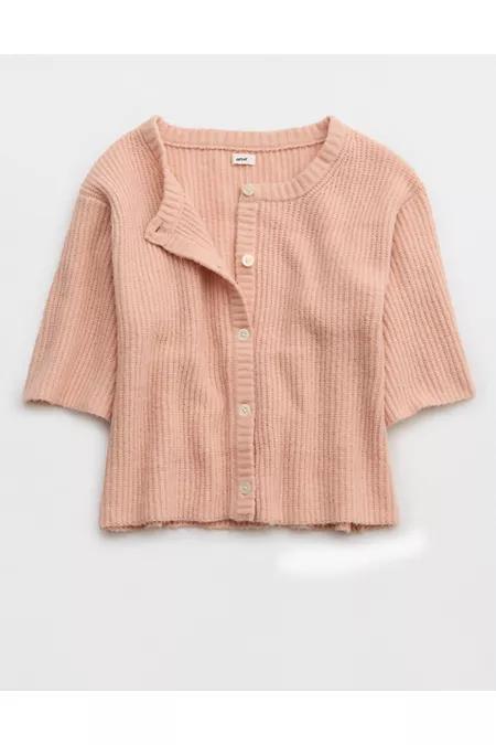 Aerie Unreal Short Sleeve Cardigan Women's Product Image