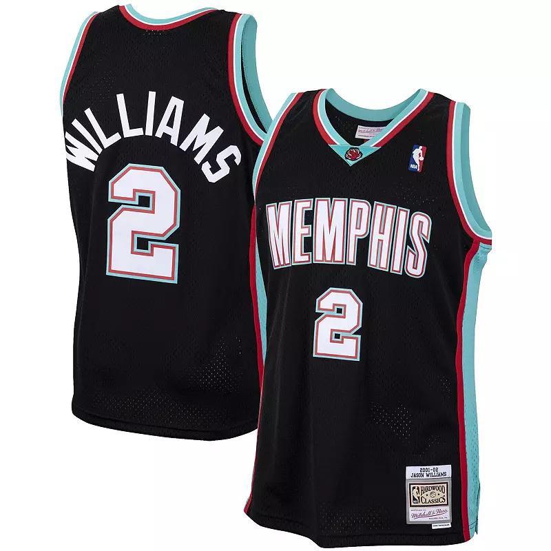 Mens Mitchell & Ness Jason Williams Black Memphis Grizzlies 2001/02 Hardwood Classics Swingman Jersey Product Image